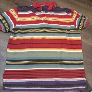 Vintage Polo Ralph Lauren Mens Large Polo Shirt Striped Southwestern Y2K 90s XL